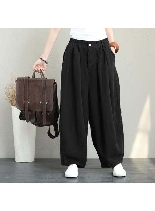 Barbora Summer Casual Shalwar Women's Trousers BT353BLACK36 - Image 2